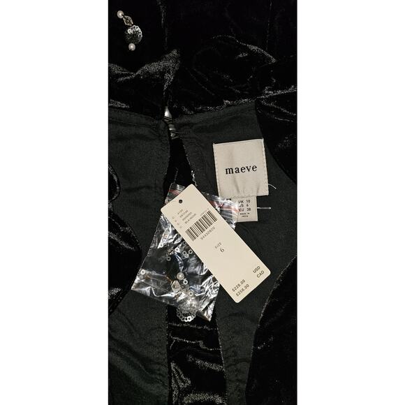 NWT Anthropologie Maeve Short-Sleeve Embellished Velvet Mini Dress $228 SIZE 6 - Picture 5 of 5